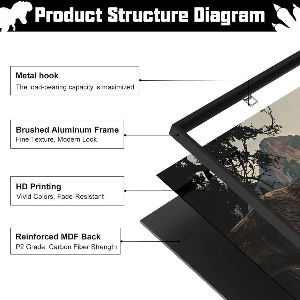 DALDED Wall Mount Display Board for Jurassic Park Jeep Wrangler 77984 HD Art